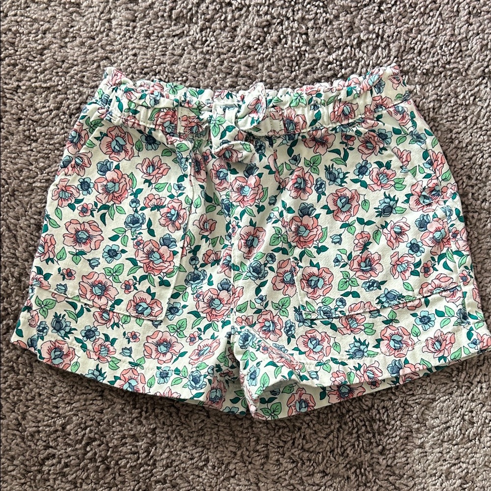 Crewcuts Kids Floral Print Shorts - Pink and Green